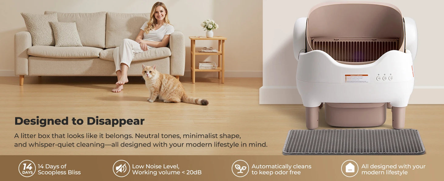 Lunapurr Self Cleaning Cat Litter Box With App Control