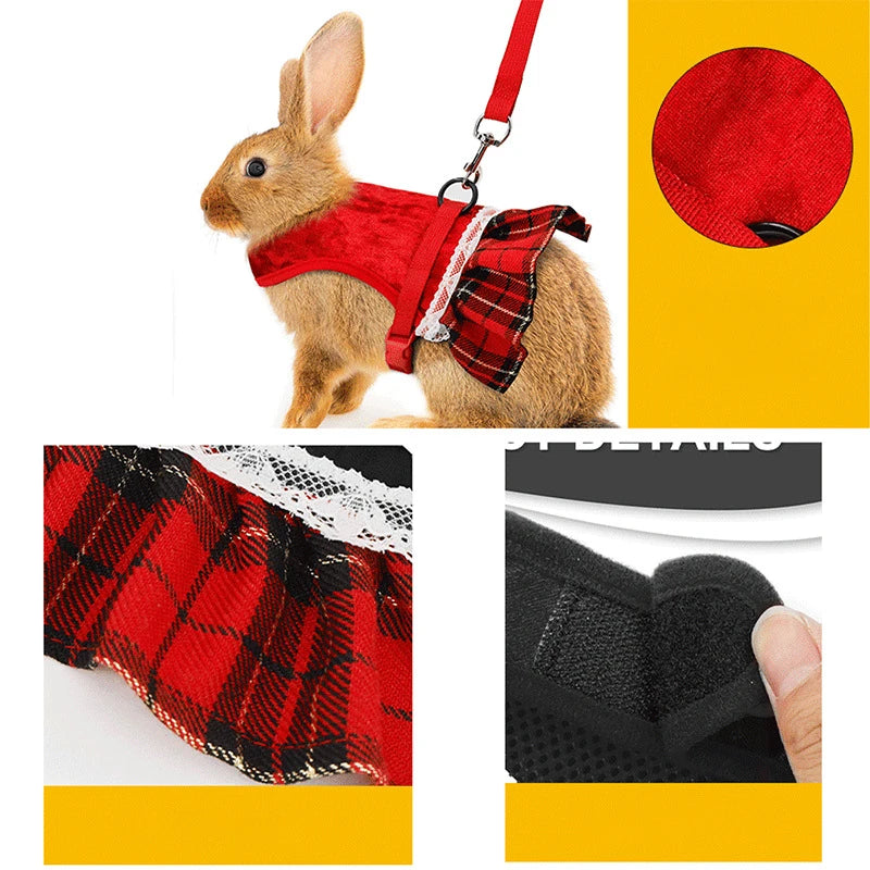 Cute Rabbit Chest Harness With Leash Pet Vest For Pets