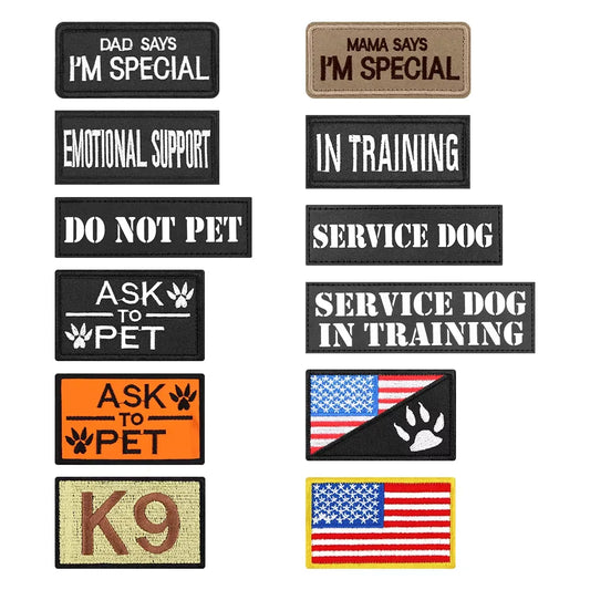 Tactical Dog Harness Collar Custom Name ID Patches Tags Bundle