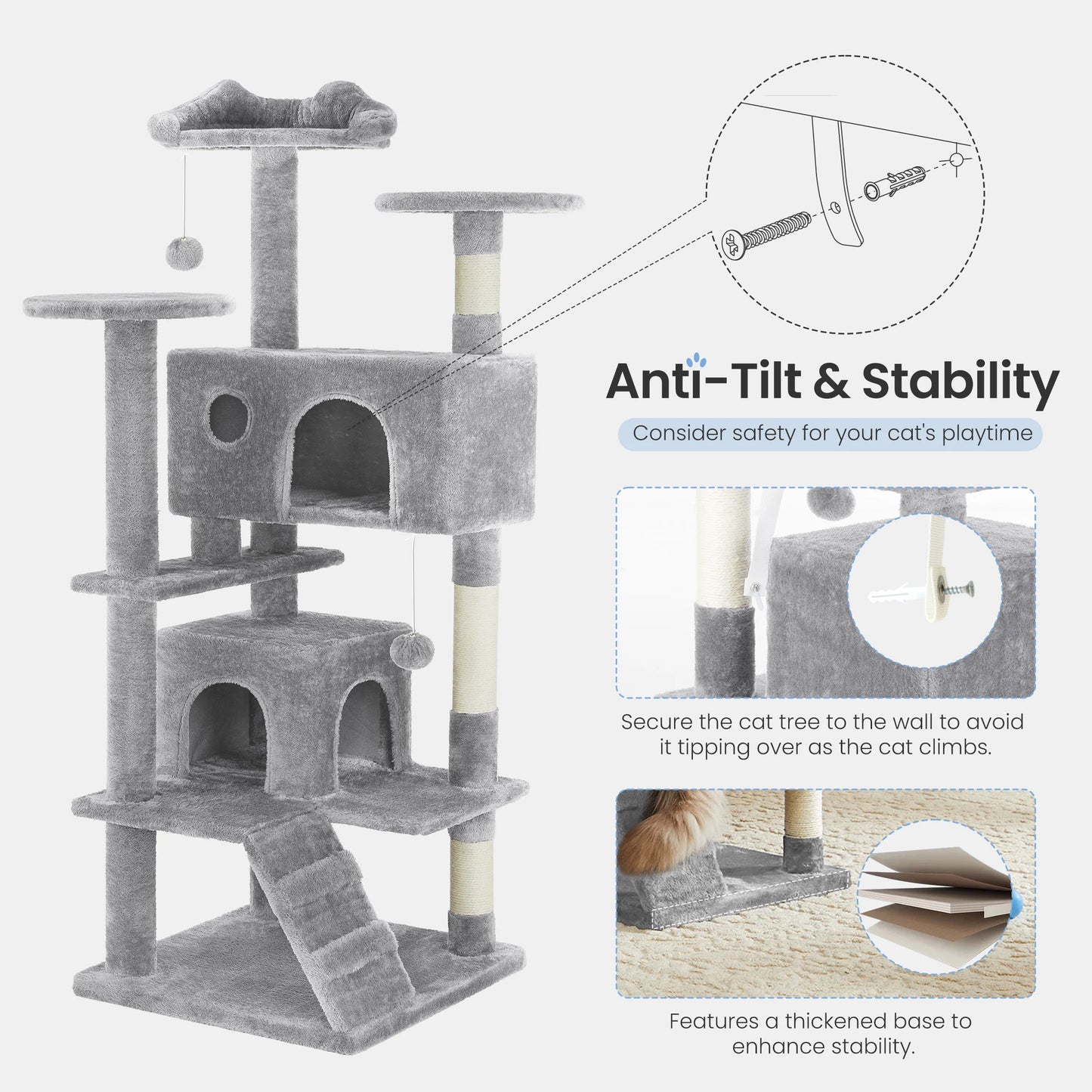 MCQ Indoor Cat Tree Tower Multi Level With Sisal Scratching Post