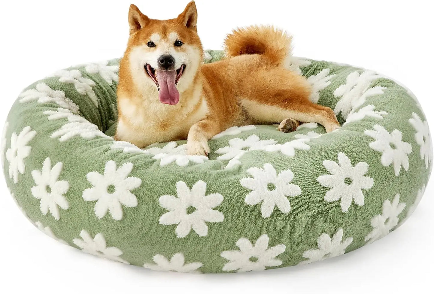 Donut Cat Bed Indoor Calming Plush With Anti Slip Bottom