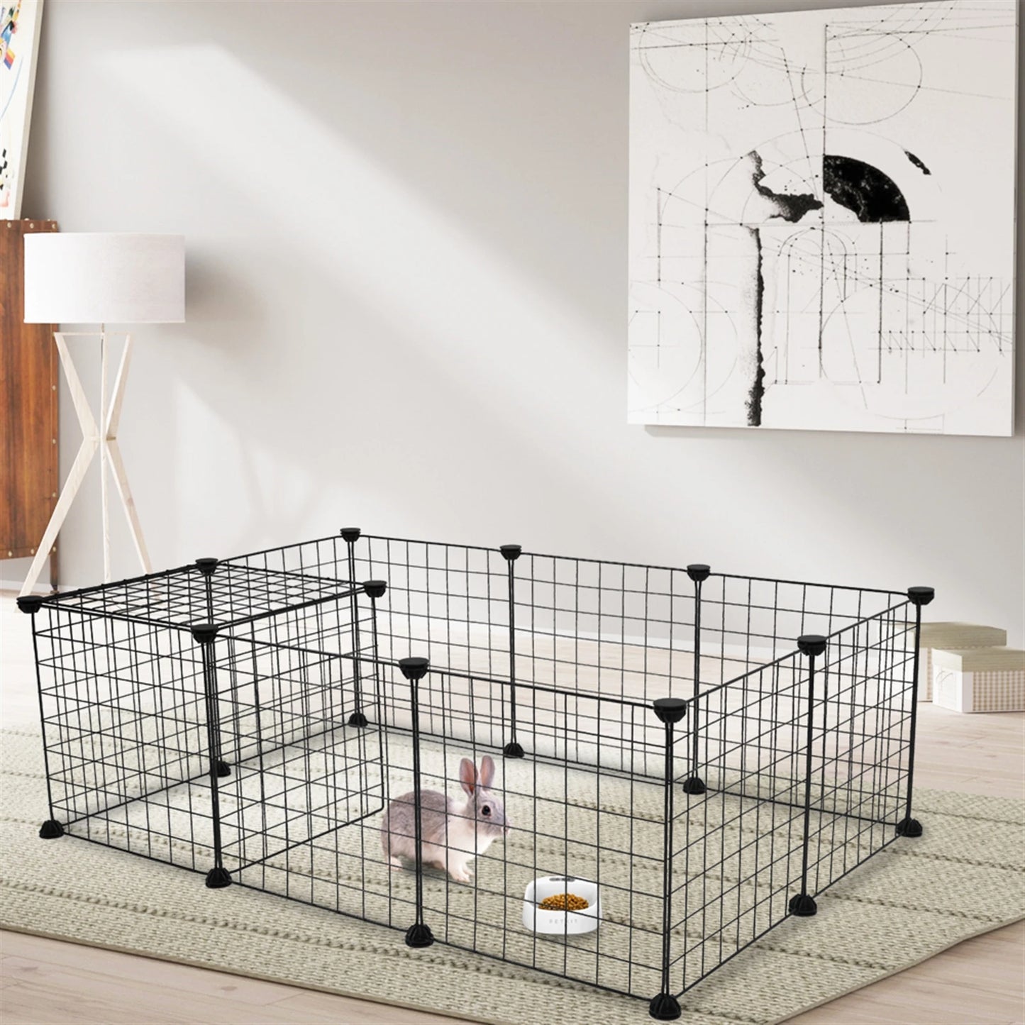 Portable Metal Wire Pet Playpen For Small Animals Guinea Pigs Rabbits