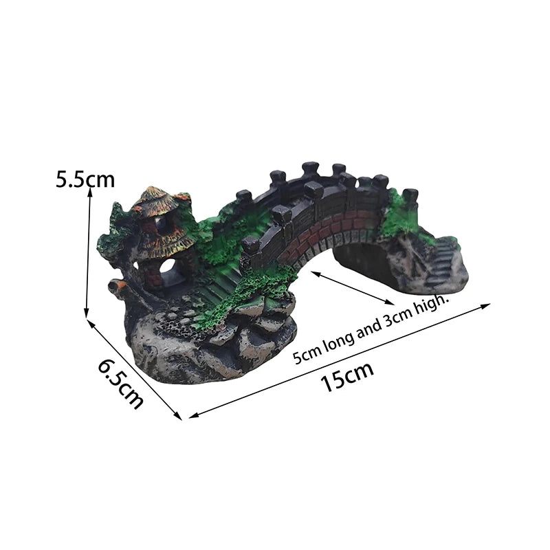 Resin Bridge Aquarium Ornament For Fish Tank Decoration