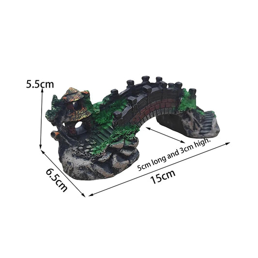 Resin Bridge Aquarium Ornament For Fish Tank Decoration