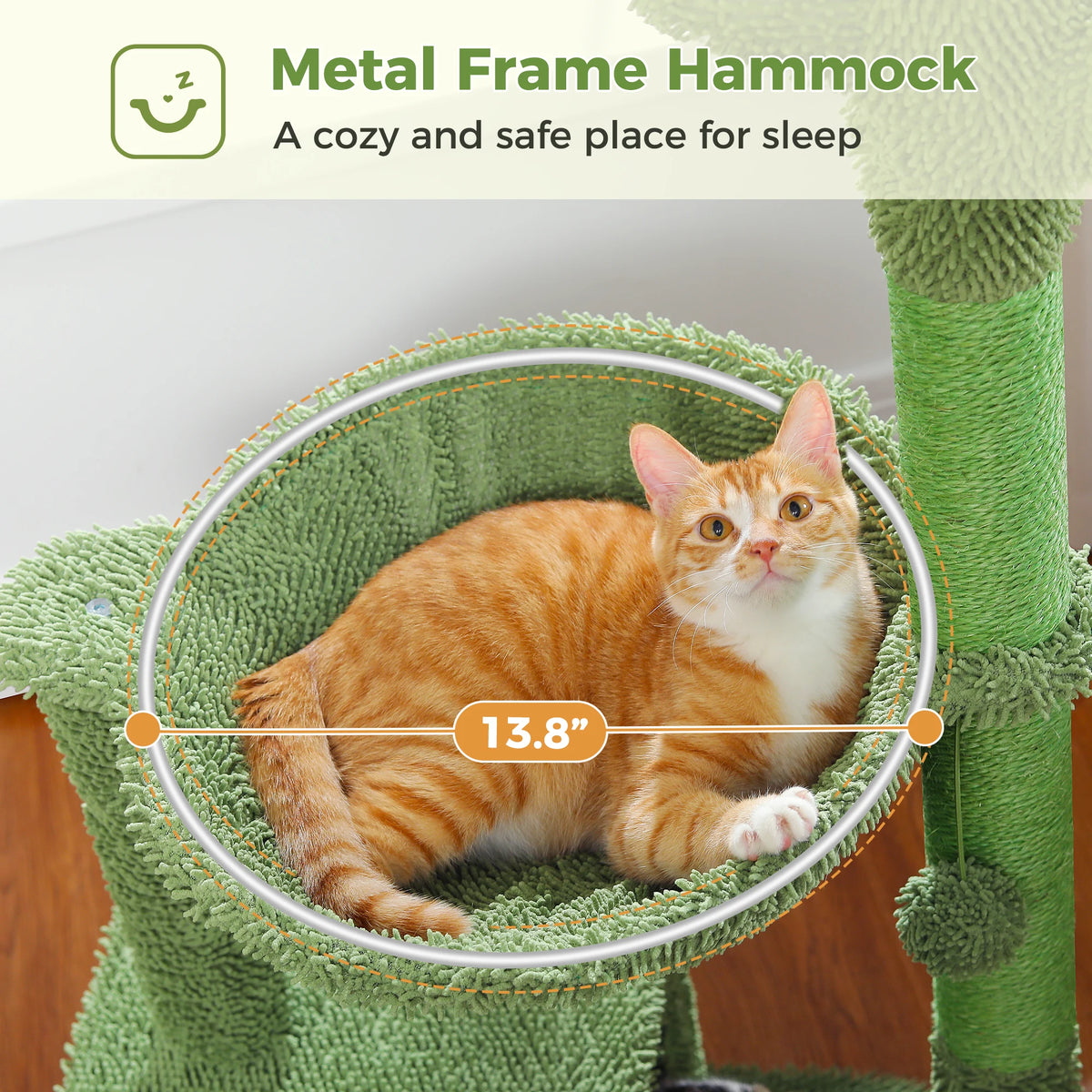 PEQULTI Cactus Cat Tree with Condo, Hammock and Scratching Post
