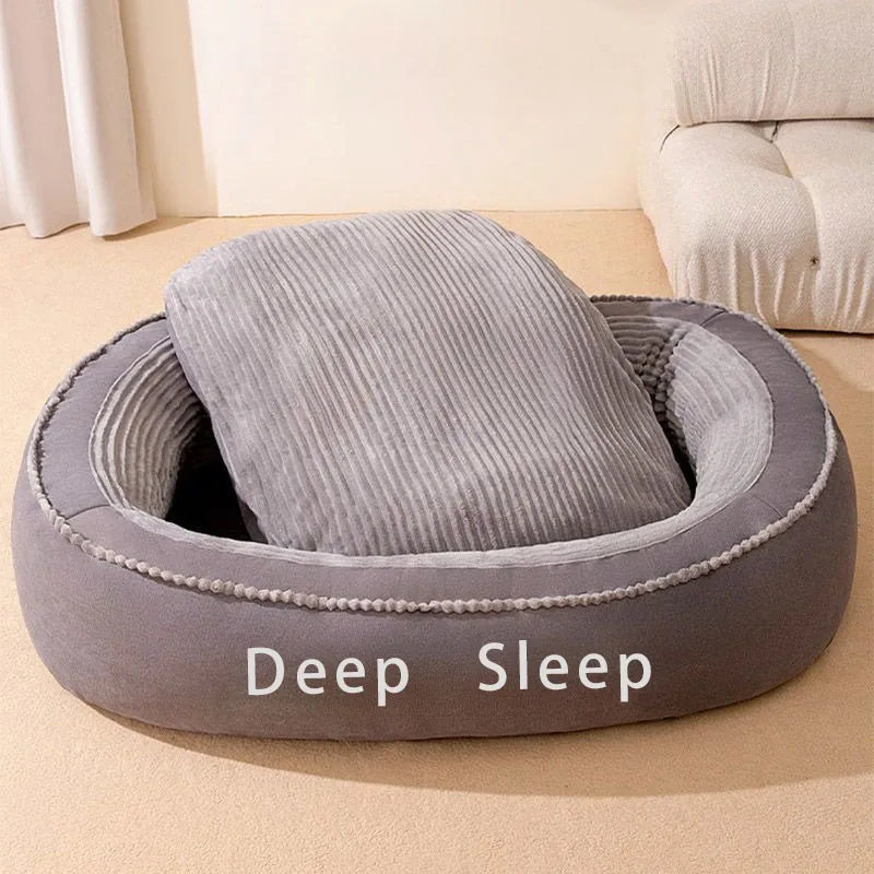 Pet Bed Donut Round Dog Kennel Soft Washable Cushion Bed