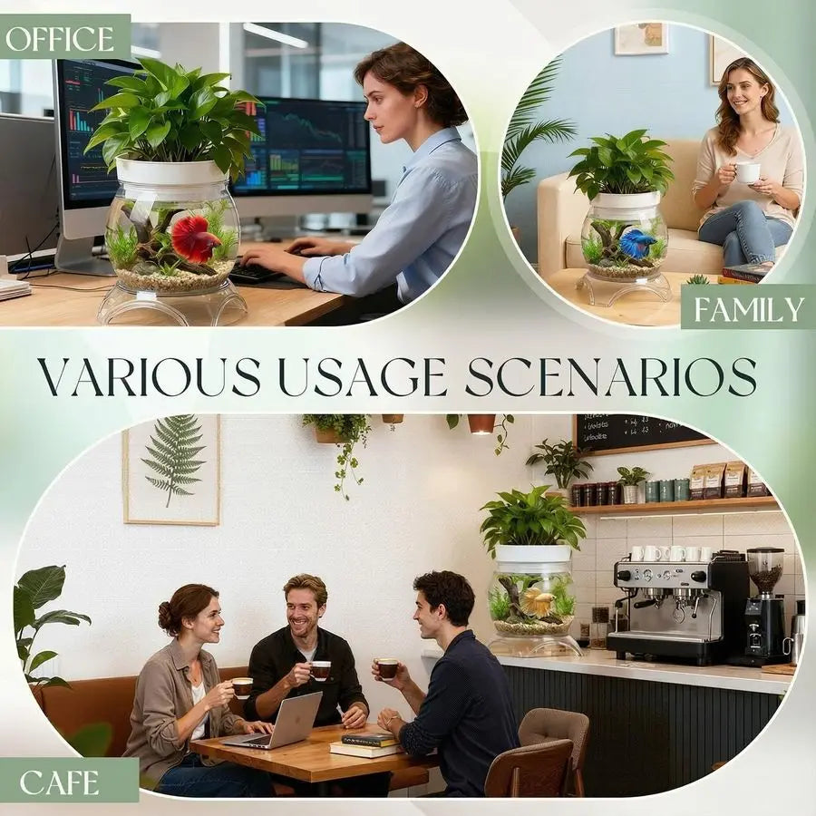 Plastic Aquaponic Betta Tank With Base And Top Shatterproof Clear