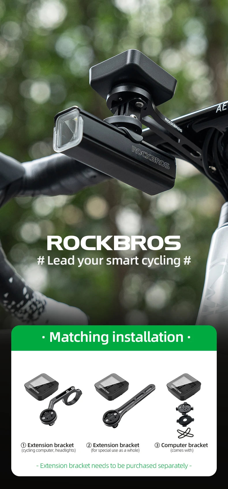 ROCKBROS GPS Bike Computer Speedometer Waterproof Wireless Cycling Odometer