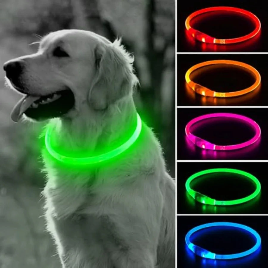 Light Up Dog Collar LED Glow TPU Rechargeable Pet Collar