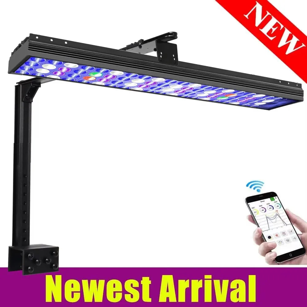 PopBloom WiFi Marine Aquarium Light Full Spectrum LED Reef Tanks