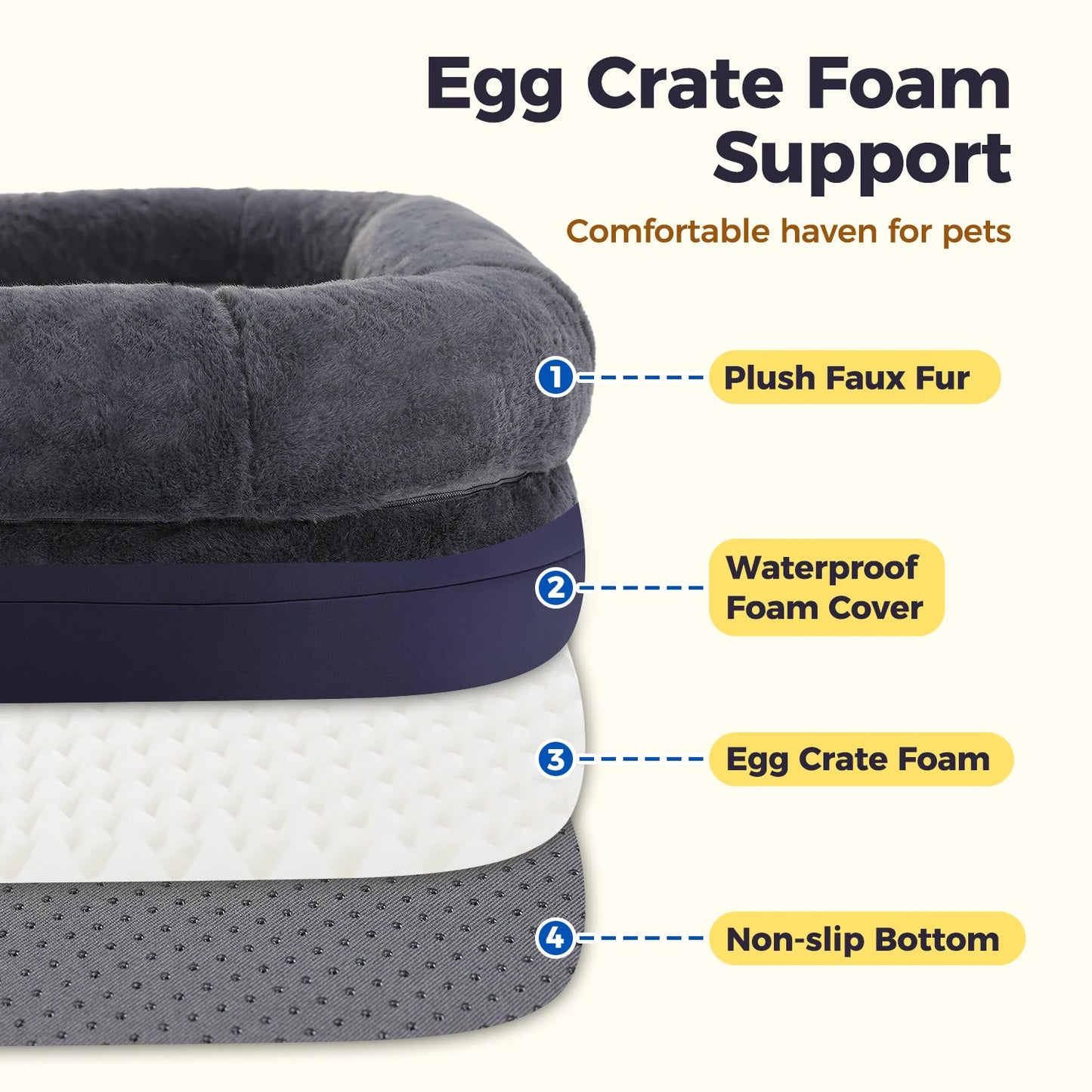 PAWZ Road Foldable Dog Bed Plush Sofa for Large Dogs