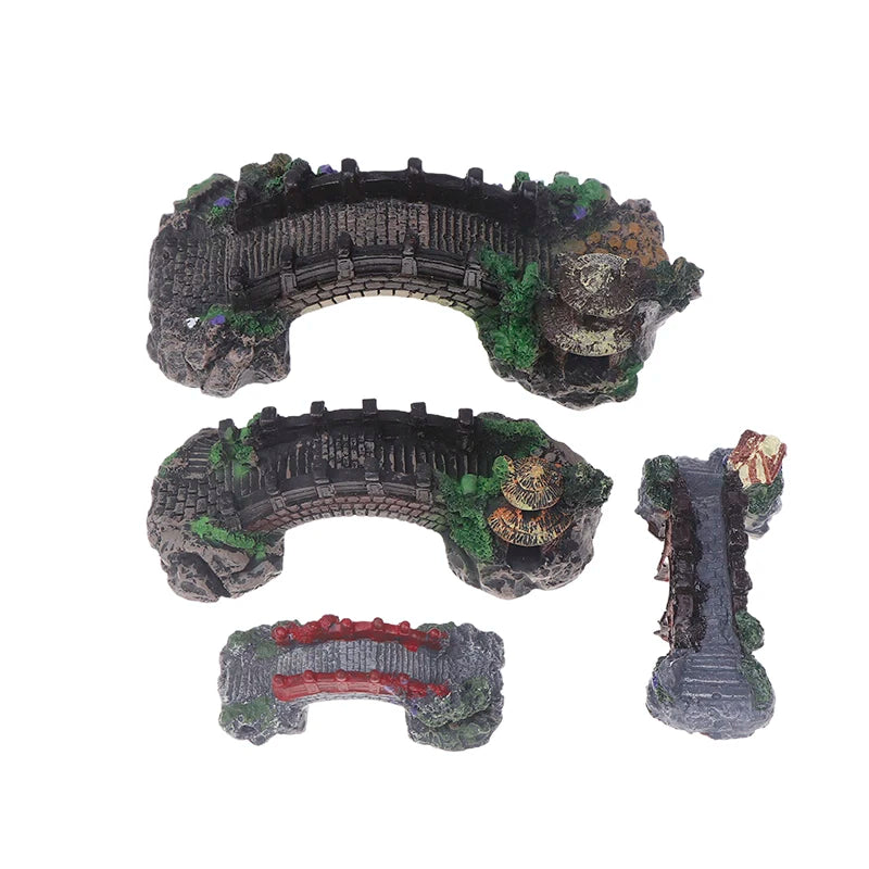 Resin Bridge Aquarium Ornament For Fish Tank Decoration
