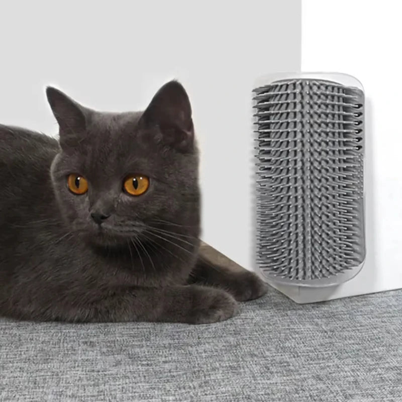 Cat Corner Scratcher Massage Comb With Catnip For Grooming and Deshedding