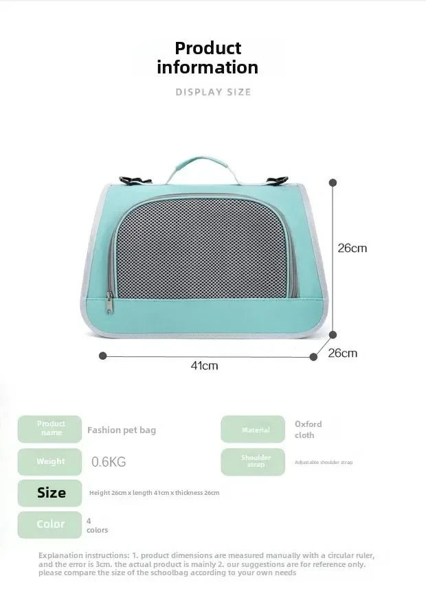Portable Pet Carrier Handbag for Cats and Dogs Shoulder Bag