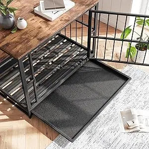 VECOCHO Wooden Dog Crate Furniture Indoor Kennel Heavy Duty With Double Doors