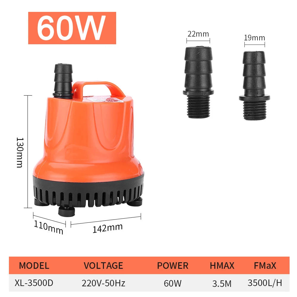 30 To 85W Fish Tank Bottom Suction Submersible Pump