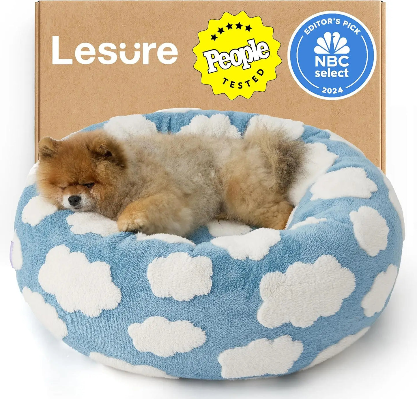 Donut Cat Bed Indoor Calming Plush With Anti Slip Bottom