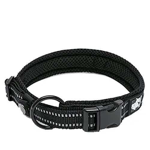 TRUELOVE Adjustable Nylon Dog Collar With Reflective Padded Design