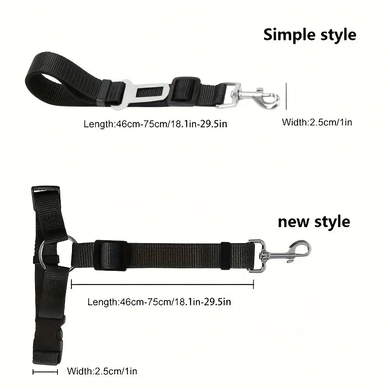 TwoInOne Pet Car Seat Belt Nylon Lead Leash System