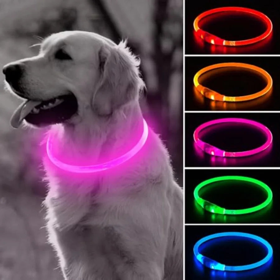 Light Up Dog Collar LED Glow TPU Rechargeable Pet Collar