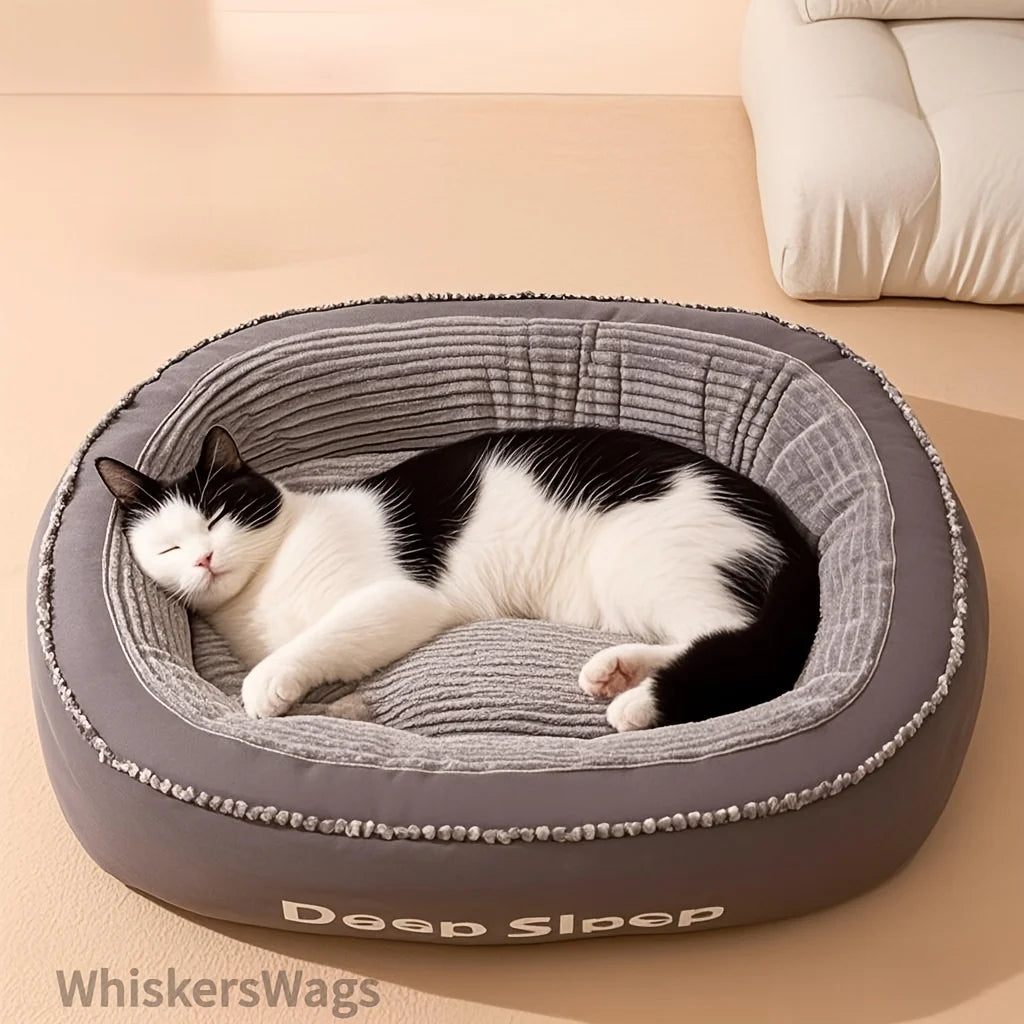 Pet Bed Donut Round Dog Kennel Soft Washable Cushion Bed