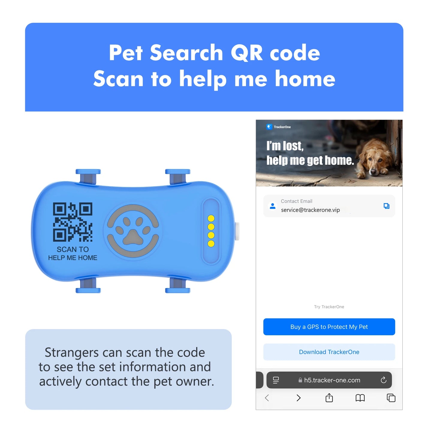 WANWAYTECH GPS Pet Tracker for Dogs and Cats Real Time