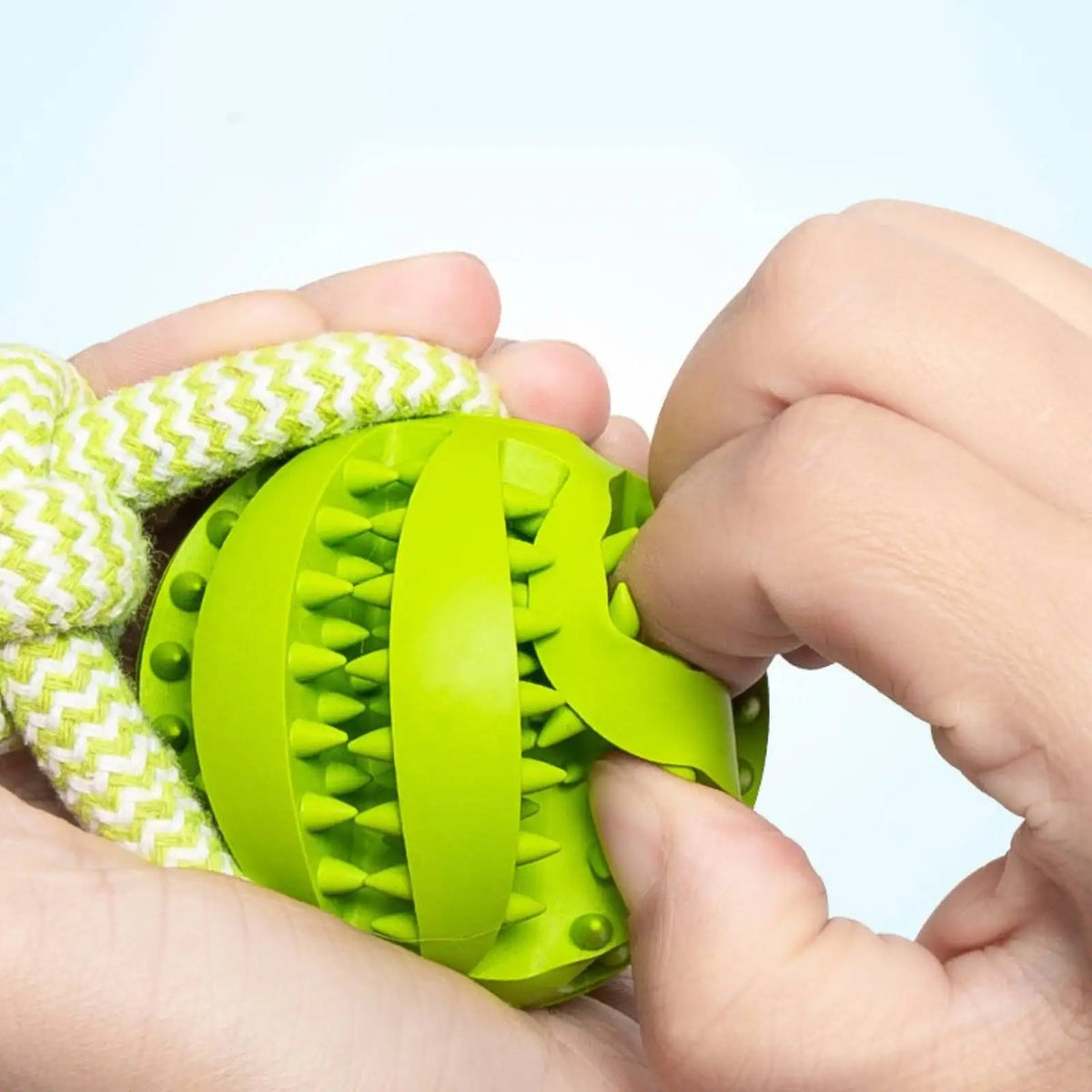 Dog Rope Tug Toy With Treat Ball For Dental Cleaning