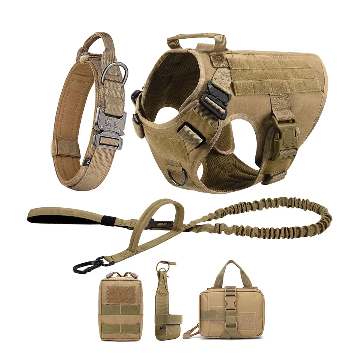 Tactical Dog Harness Vest With Molle Pouches For Training