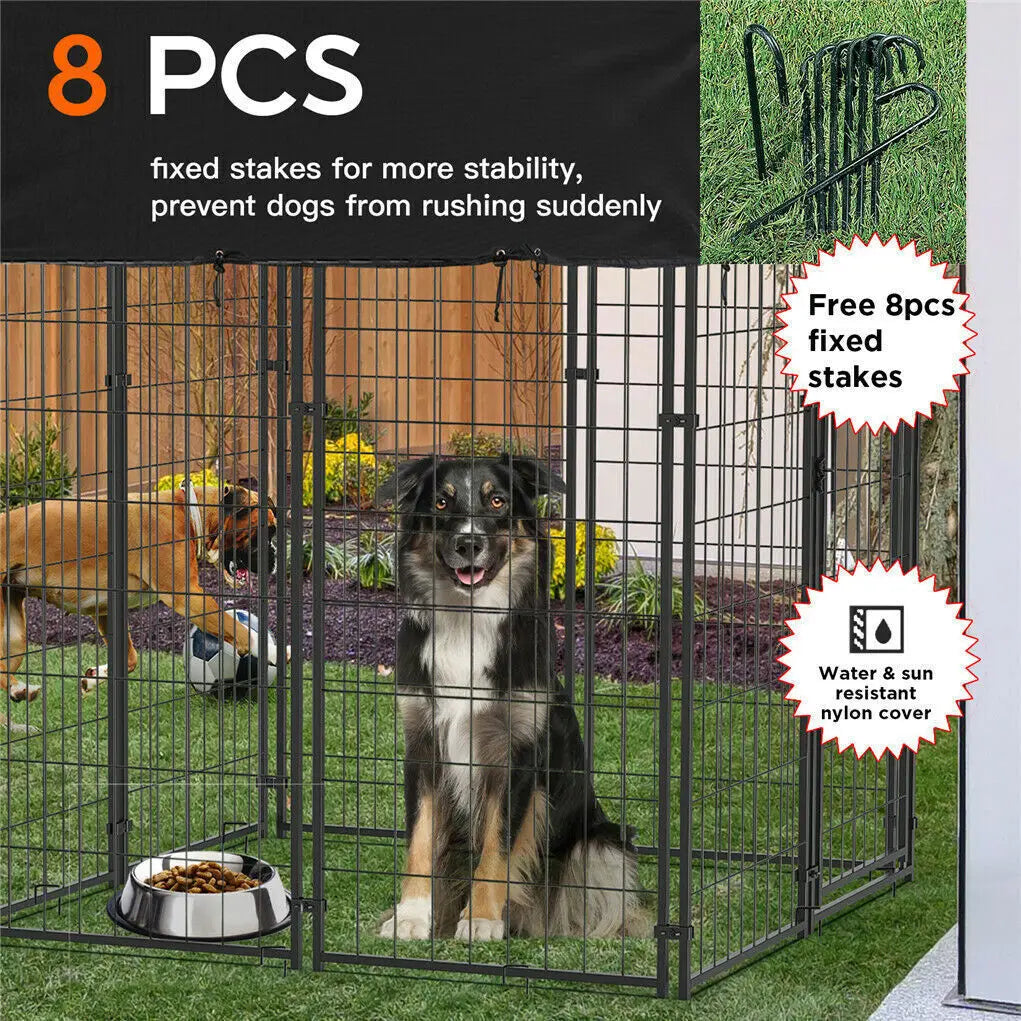 Outdoor Dog Kennel Enclosure With Roof Playpen For Pets
