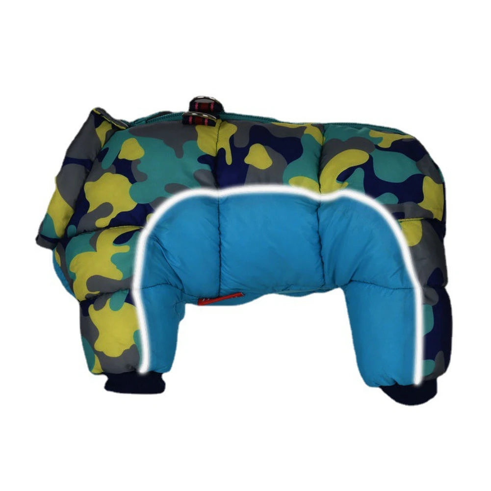 NONECN Warm Fleece Dog Coat Winter Puffer Jacket Reflective Turtleneck