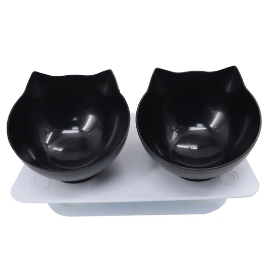 Non Slip Double Cat Bowl With Stand Feeding Water Bowl