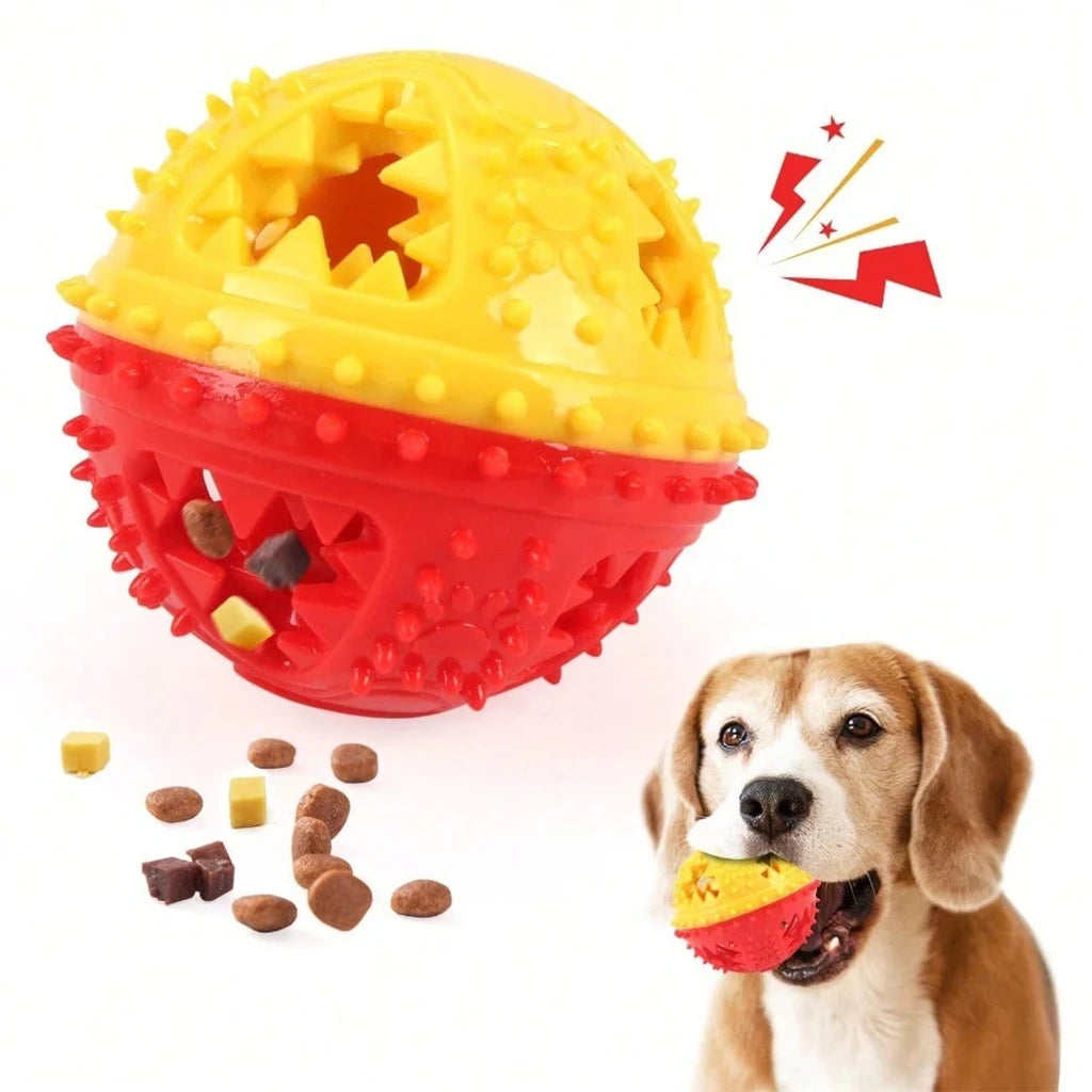 Adjustable Elevated Dog Feeder With Slow Feeder Bowl And Ball