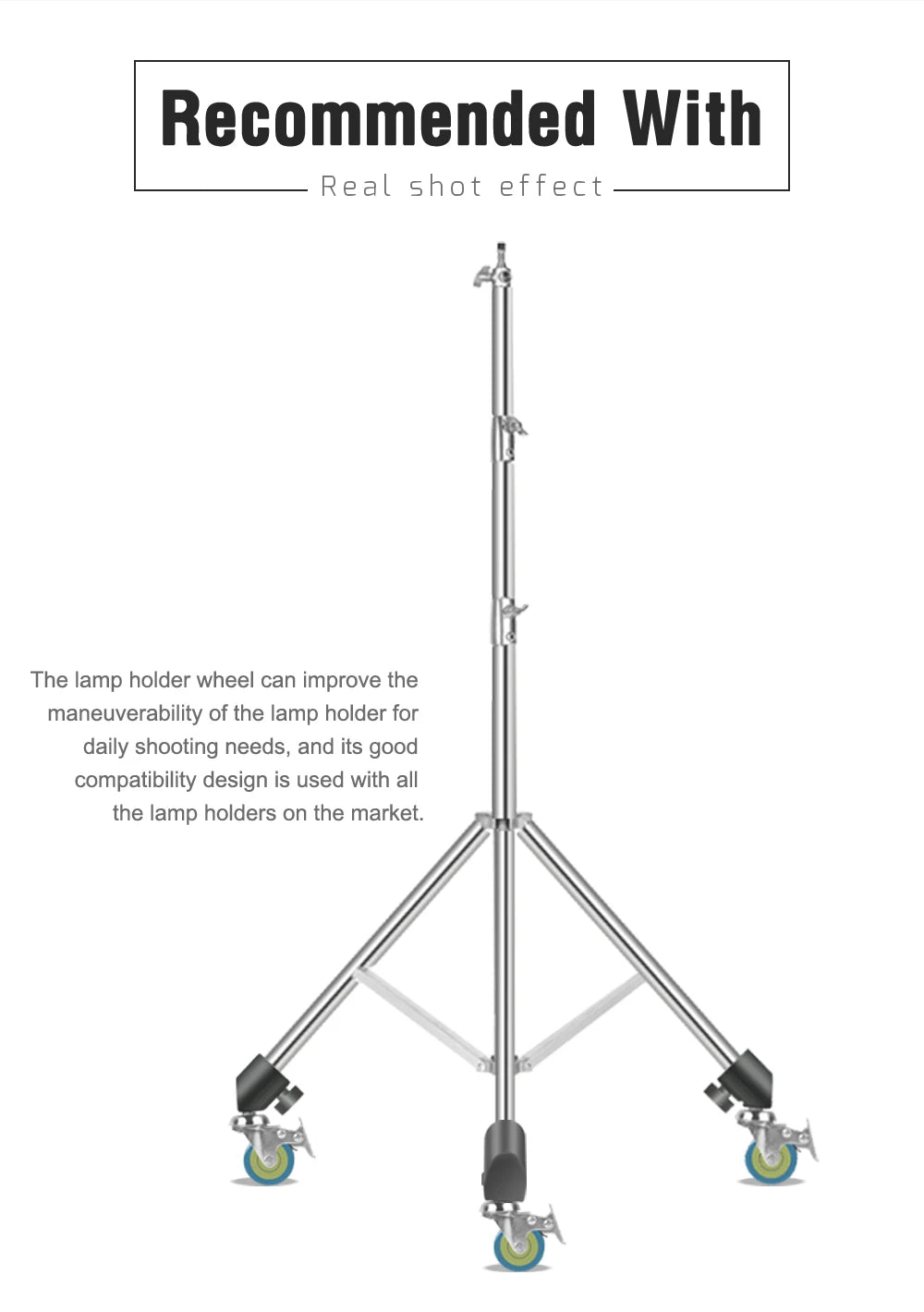 SH Professional Photography Studio Support Stand With Three Wheels