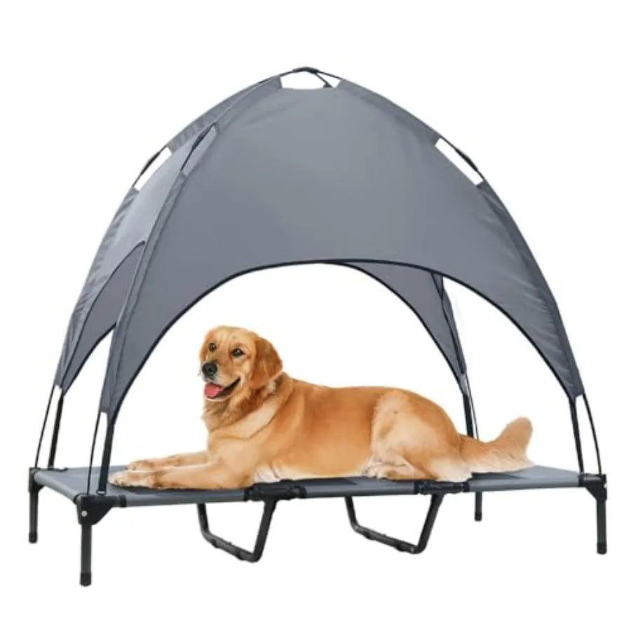 Elevated Canopy Dog Bed Portable Waterproof Outdoor Pet Cot