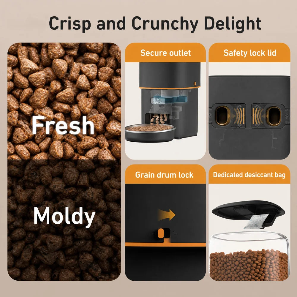Nityers Automatic Cat Feeder With Key Control And Voice Recorder