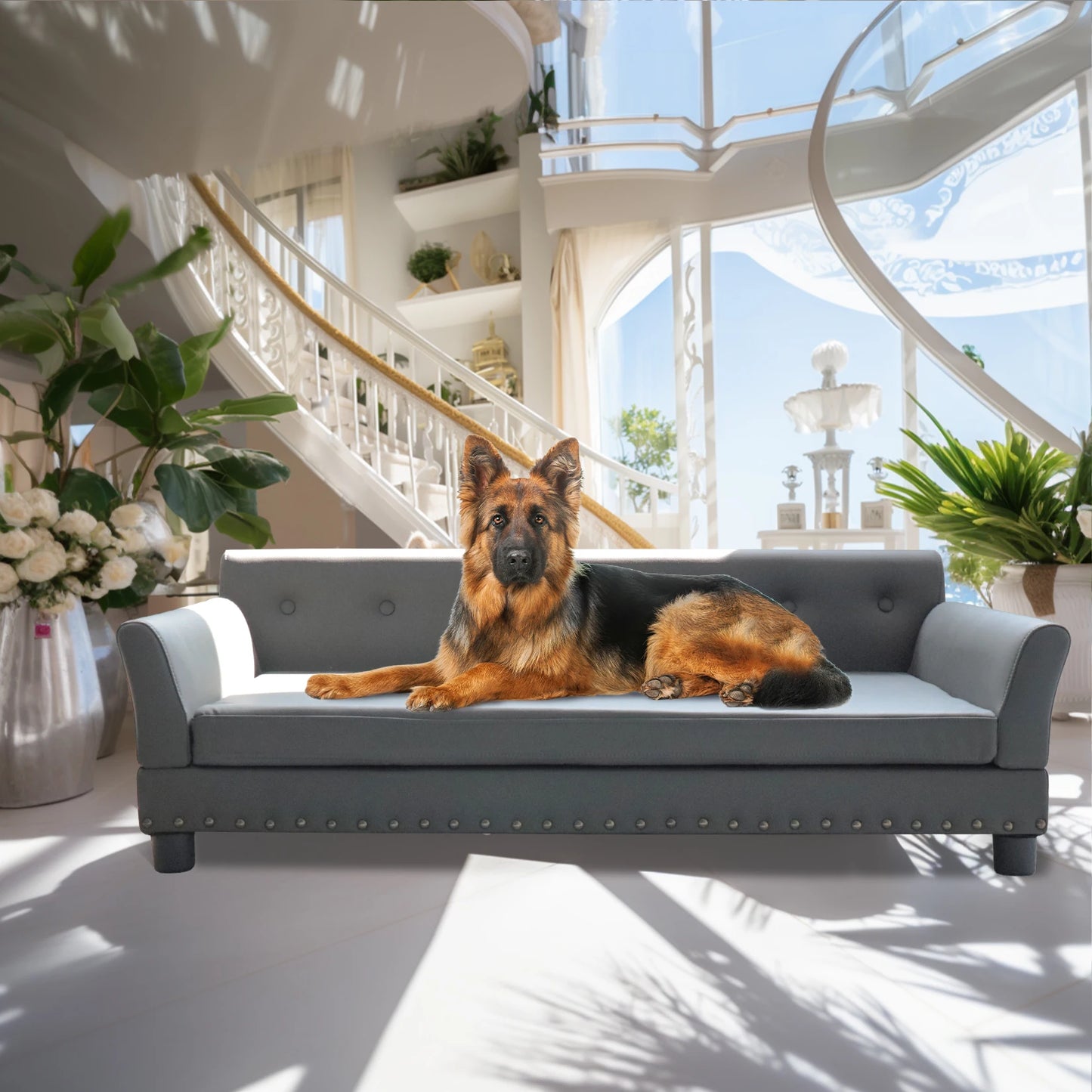 BINGOPAW Rectangle Elevated Dog Bed Durable Sofa
