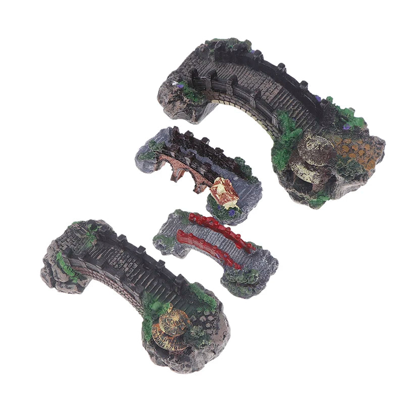 Resin Bridge Aquarium Ornament For Fish Tank Decoration