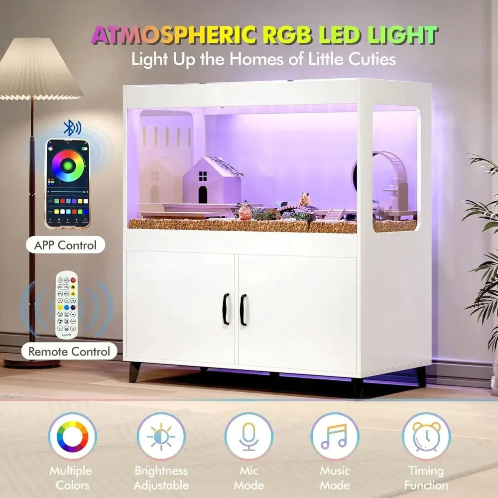 Hamster Cage With LED Lights And 360 Degree Acrylic View