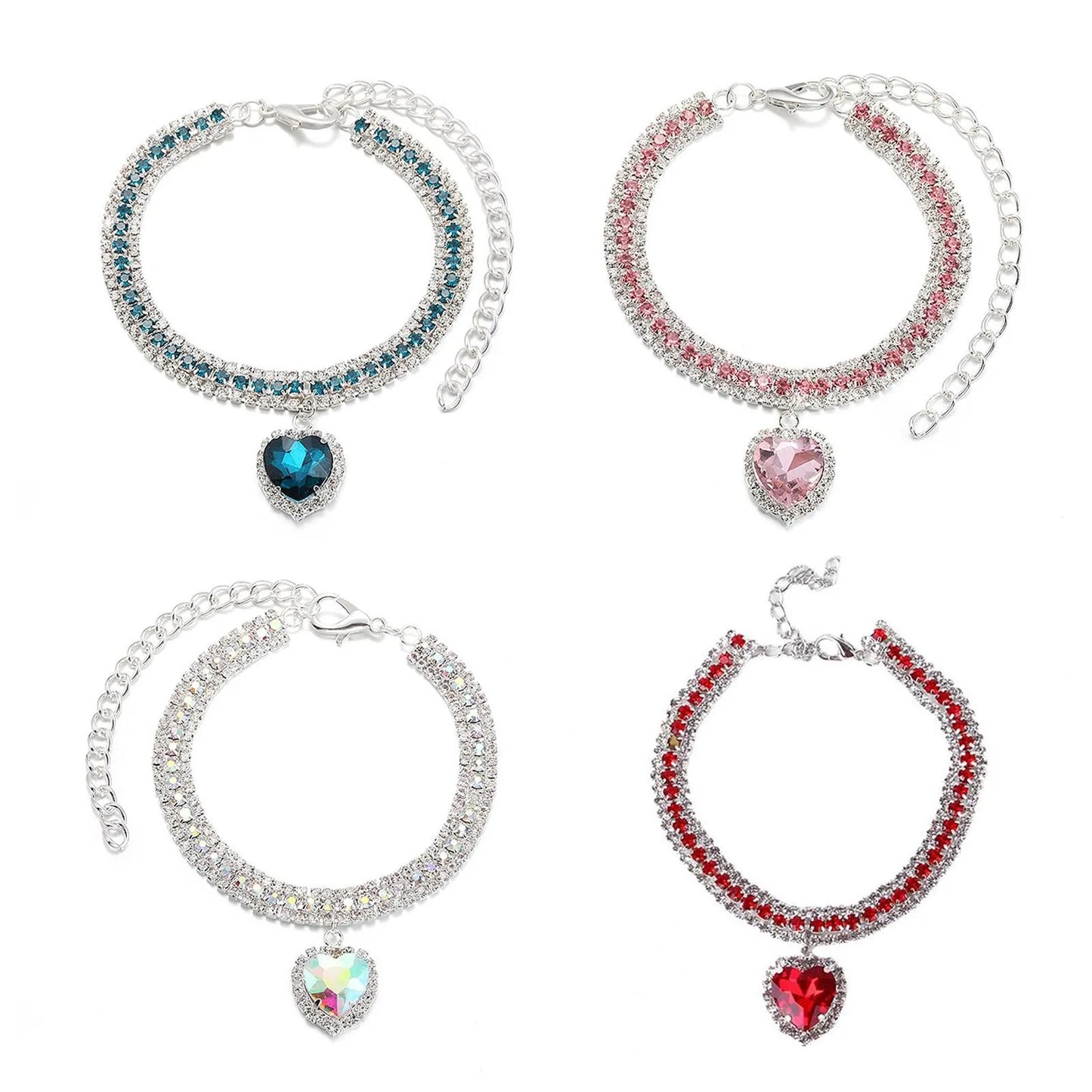 Rhinestone Diamante Dog Cat Collar Necklace Crystal Bling