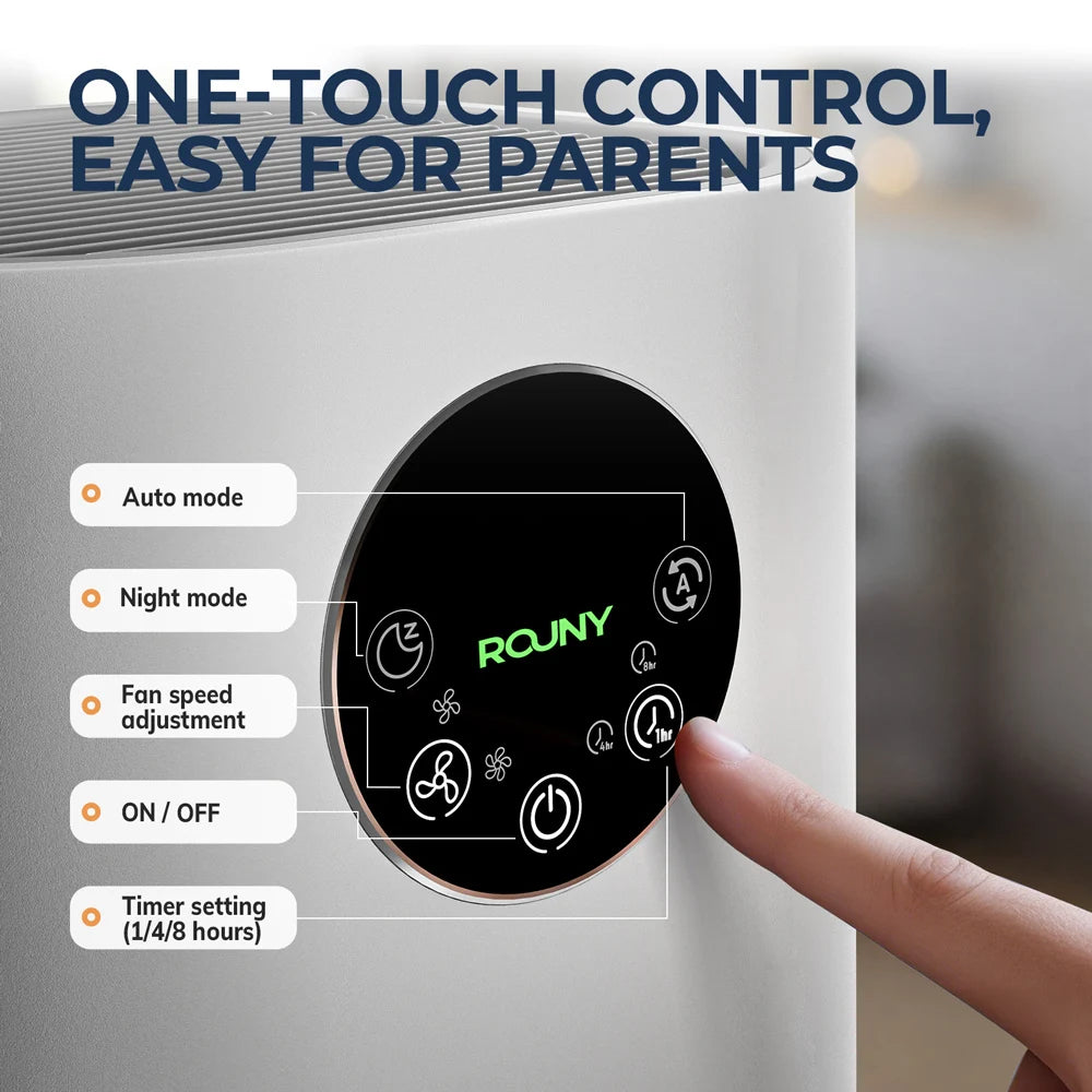 Rouny Air Purifier Humidifier Combo With True HEPA Filtration
