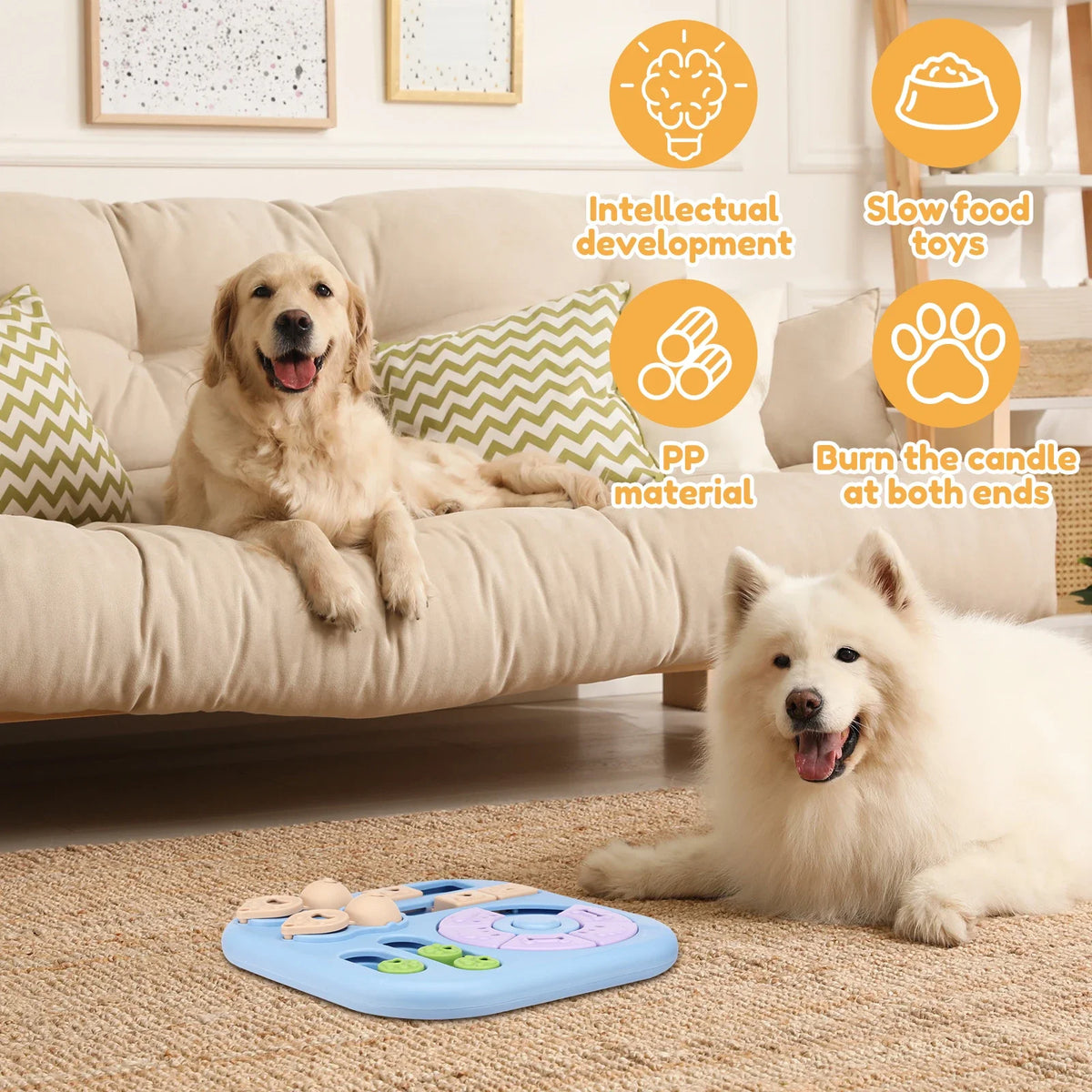 Rotating Dog Puzzle Toy With Treat Dispenser And Slow Feeder