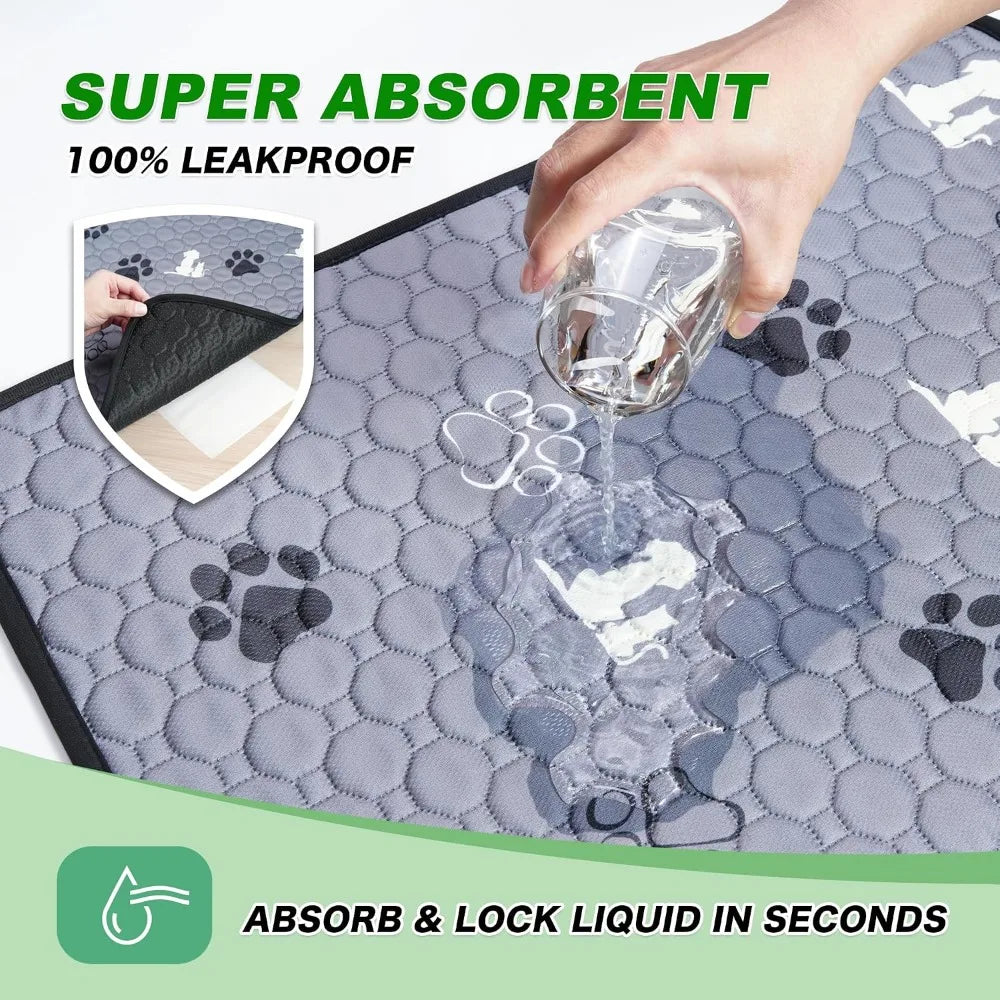 Reusable Dog Pee Pads 2 Pack Washable Non Slip Leakproof For Training Crate