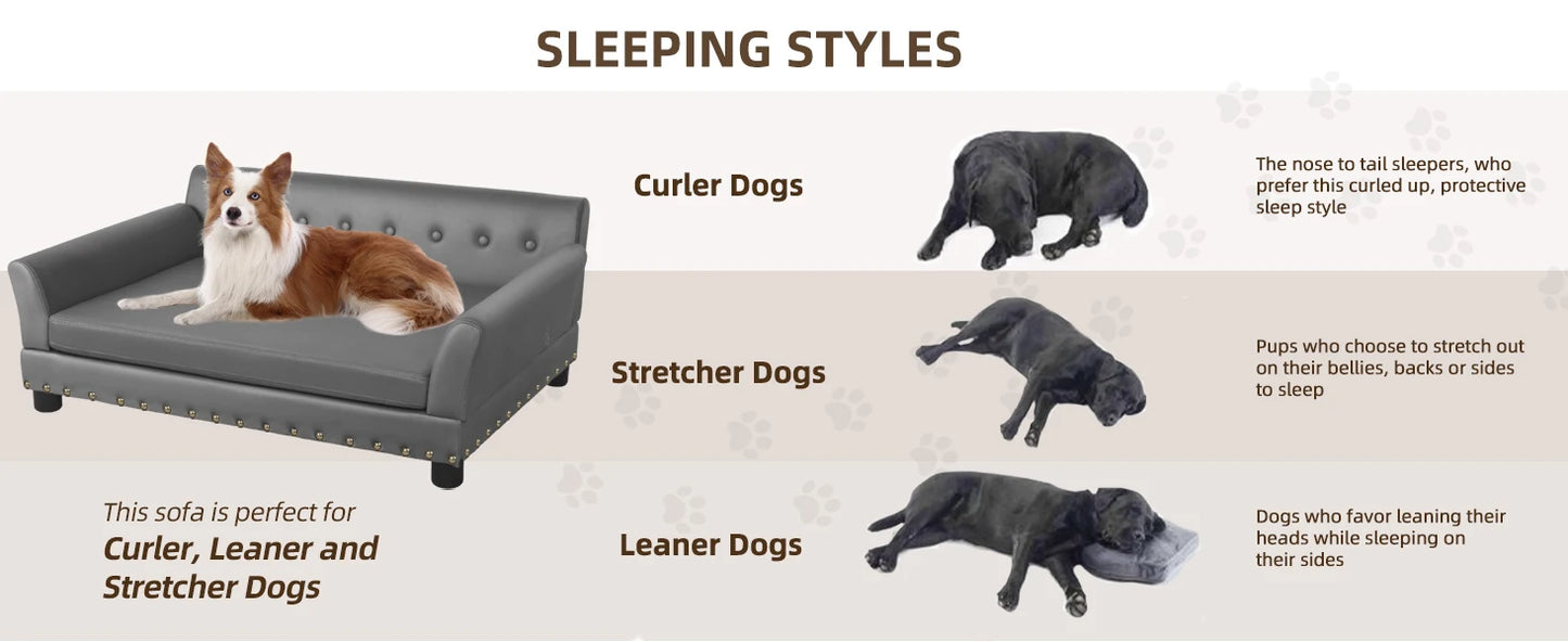 BINGOPAW Rectangle Elevated Dog Bed Durable Sofa