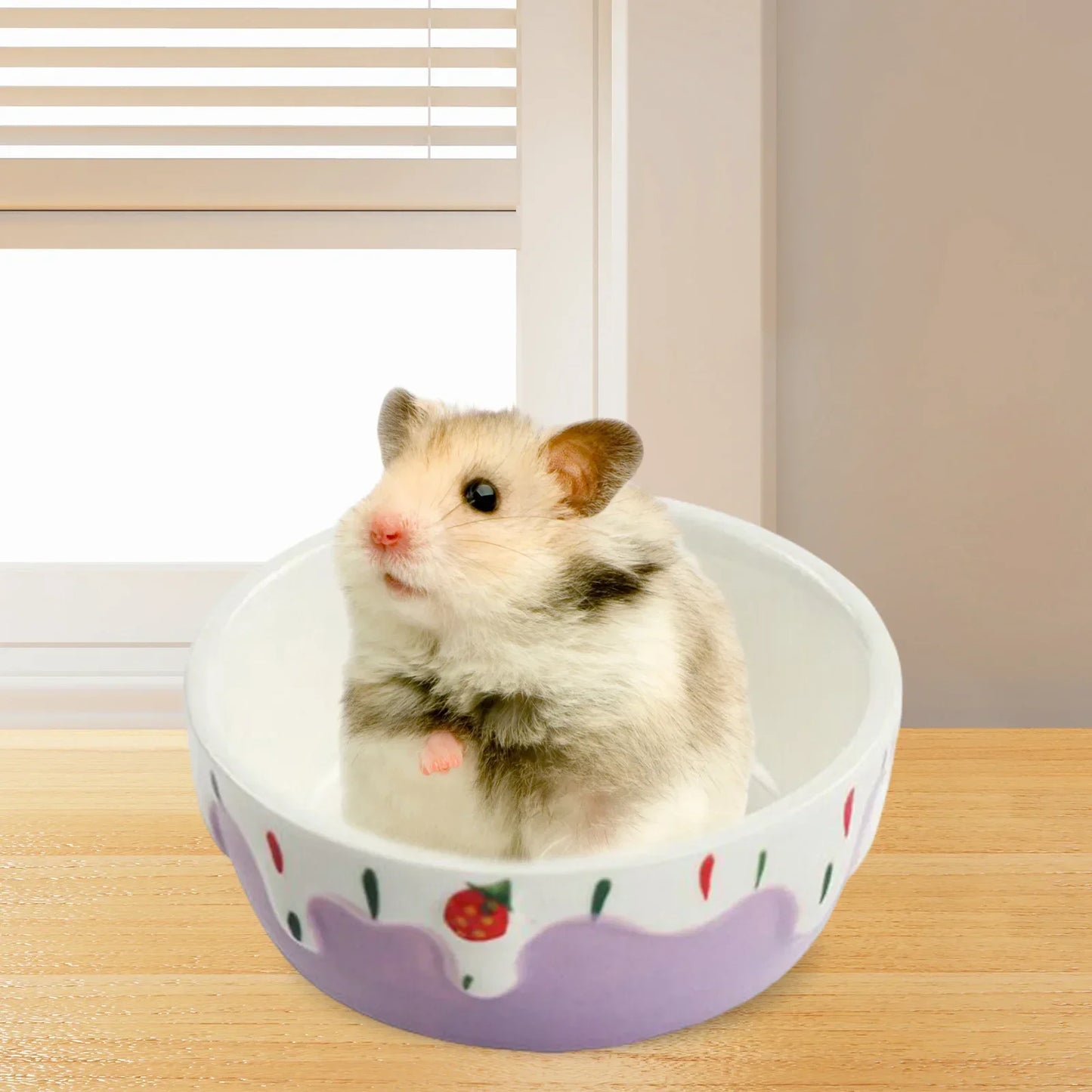 Ceramic Hamster Food Bowl Easy To Clean Portable Feeding Dish