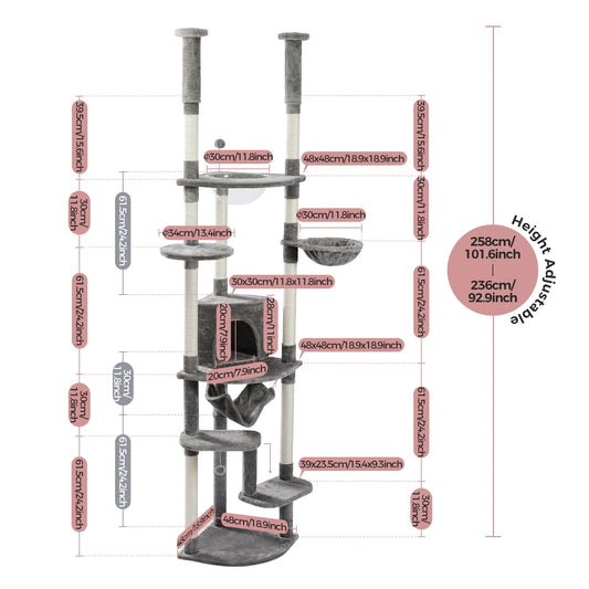 PAWZ Road Multi Level Tall Cat Tree for Indoor Cats