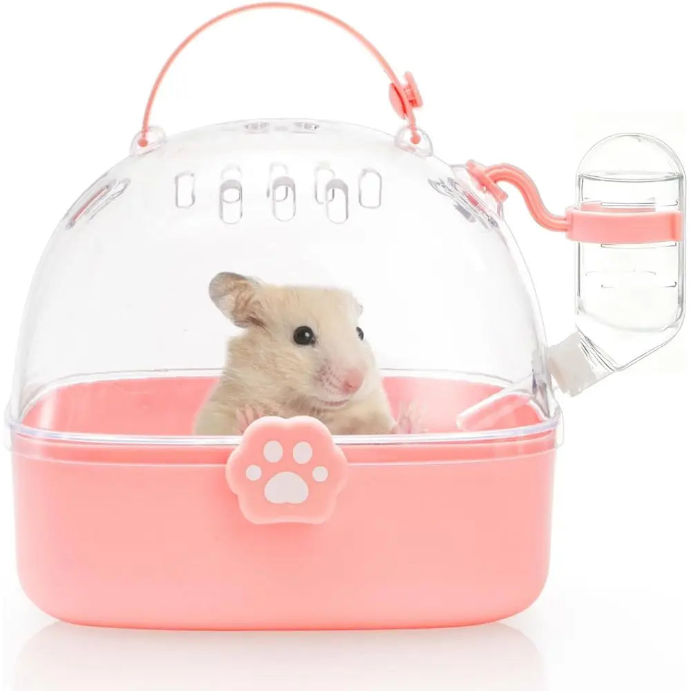 Hamster Carrier Cage Portable Small Animal Carrier With Water Bottle