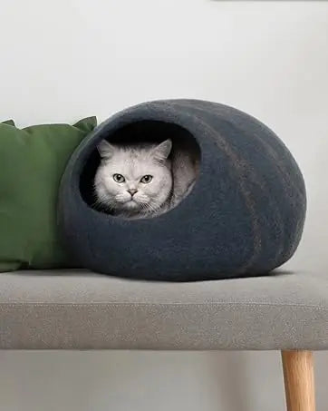 Cat Cave Premium Felt Cat Bed Indoor Cats Merino Wool