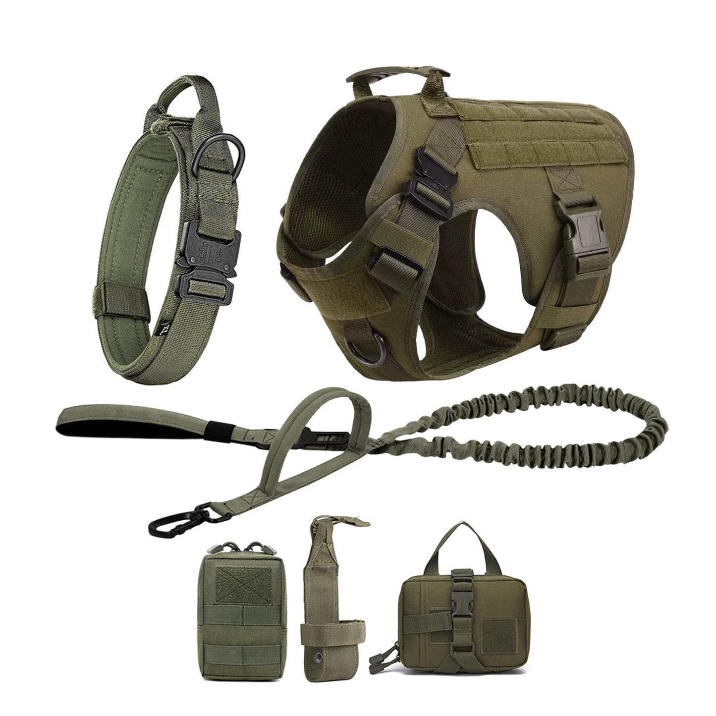 Tactical Dog Harness Vest With Molle Pouches For Training