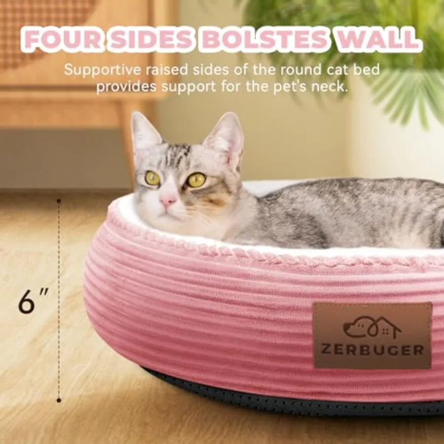 Washable Cat Bed For Indoor Cats With Anti Slip Bottom