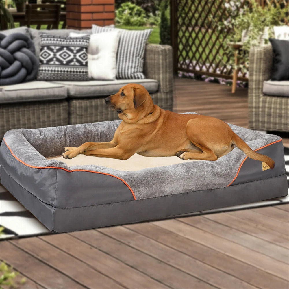 BORWARTCN Jumbo Orthopedic Memory Foam Dog Bed Sofa Couch